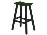 30 Recycled Earth Friendly Curved Outdoor Bar Stool Green With Black Frame