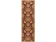 2.5 x 8 Annalise Port Wine and Golden Brown Wool Area Throw Rug Runner