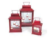 Pack of 6 Red Christmas Indoor Outdoor Tea Light Candle Lanterns 18