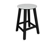 Pack of 2 Recycled Earth Friendly Bar Stools White w Black Frame 24.25