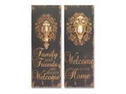 Set of 2 Brown and Gold Welcome to Our Home Wall Decor Art Plaques 32