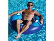 48 Blue and White Floral Inflatable Water or Swimming Pool Tube