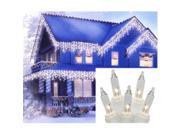 Set of 150 Clear Everglow Twinkle Icicle Christmas Lights White Wire