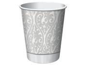 Club Pack of 96 Devotion Silver Disposable Paper Hot and Cold Drinking Religious Party Cups 9 oz.