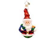 Christopher Radko Glass Rolly Claus Twist Top Santa Christmas Ornament 1017314