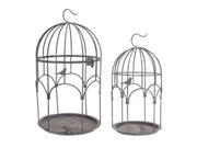 Pack of 4 Gray Hanging Birdcage Pillar Candle Holders 16.5