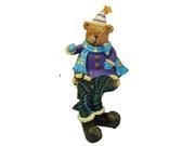 5.5 Sitting Teddy Bear with Green Plaid Shorts Christmas Table Top Figure