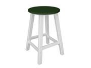 Pack of 2 Recycled Earth Friendly Bar Stools Green w White Frame 24.25