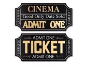 Pack of 8 Movie Ticket Wall Plaques 19.75