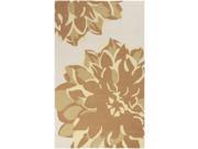 3.5 x 5.5 Blossom Embrace Golden Ray Yellow Haze Brown and Beige Hand Tufted Area Throw Rug