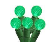 Set of 50 Seafoam Green LED G12 Berry Fashion Glow Christmas Lights Green Wire