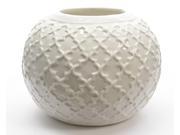 7.25 City Chic White Quatrefoil Patterned Porcelain Flower Vase