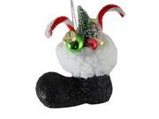 4.5 Santa Claus Classics Black Glitter Boot With Gifts Christmas Tree Ornament