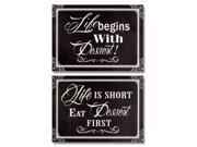 Pack of 4 Black and White Decorative Dessert Wall Decor Art Plaques 18