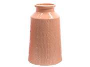 7.75 Basic Luxury Peach Porcelain Vase with Eteched Ribbon Candy Design