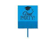 Pack of 6 True Blue and Black Grad Party Outdoor Garden Yard Sign Decorations with Fringe 26.75