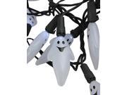 Set of 20 Pure White LED Ghost Halloween Lights Black Wire