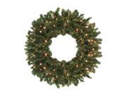 Commercial 10 Pre Lit Canadian Pine Artificial Christmas Wreath Clear Lights