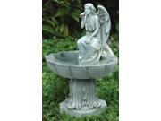 19.25 Joseph s Studio Inspirational Angel Sitting in Bird Bath Garden Statue