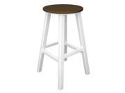 Pack of 2 Recycled Au Courant Outdoor Bar Height Stools White Raw Sienna