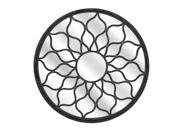 42 Traditional Style Geometric Trellis Patterned Round Wall Mirror
