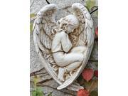12.25 St. Joseph s Studio Inspirational Angel Sleeping in Heart Wing Garden Statue