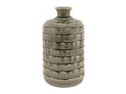 Pack of 4 Stone Gray Rustic Style Circular Design Decorative Flower Vase 4 x 12