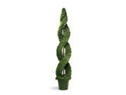 60 Tall Artificial Double Cedar Spiral Evergreen Landscape Tree with Round Pot