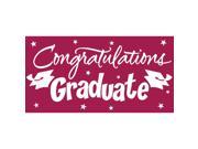 Pack of 6 Burgundy and White Gigantic Congratulations Graduate Giant Party Banners 10