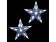 Set of 3 Pure White Frosted LED 3 D Star Icicle Christmas Lights White Wire