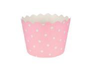 Club Pack of 144 Classic Baby Pink and White Polka Dot Cupcake Wrapper Baking Cups 2.5