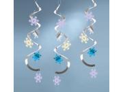 30 Metallic Foil Blue and Silver Snowflake Dizzy Dangler Hanging Decorations 24