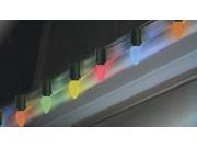 Set of 10 LED Color Changing C9 Multi Color Christmas Lights Green Wire
