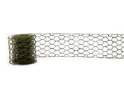 Olive Green Open Woven Soft Netting Wired Craft Ribbon 4 x 18 Yards