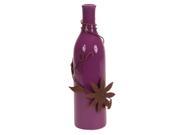 Pack of 6 Purple Ceramic Vases with Metal Floral Accent 9.75