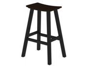 30 Recycled Earth Friendly Curved Outdoor Bar Stool Mahogany With Black Frame