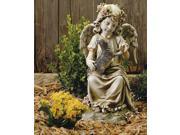 16 Joseph s Studio Angel with Kitten Outdoor Garden Figure Statue