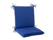 36.5 Traditional Navy Blue Outdoor Patio Squared Chair Cushion with Ties