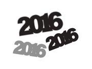 Club Pack of 36 Black and Silver 2016 Celebration Decorative Cutouts