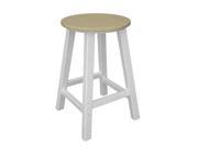 24.25 Recycled Earth Friendly Patio Bar Stool Sand Brown w White Frame