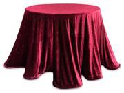 Set of 2 Decorative Burgundy Red Sparkling Velour Round Tablecloths 96