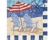 Club Pack of 192 Beach Bums Blue and Red Seaside View 2 Ply Luncheon Napkins 6.5