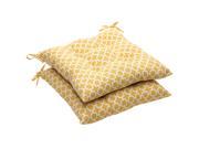 Pack of 2 Eco Friendly Recycled Lemon Mosaic Tufted Outdoor Seat Cushions 19