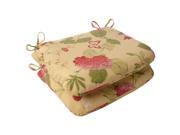 Set of 2 Solarium Bashful Blossom Outdoor Patio Furniture Rounded Chair Cushions