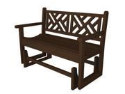 48 Recycled Chippendale Outdoor Patio Glider Bench Chocolate Brown
