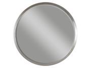 42 Stepped Profile Silver Leaf Round Beveled Decorative Wall Mirror