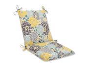 36.5 Yellow Blue and Gray Flor Grande Decorative Outdoor Patio Chair Cushion