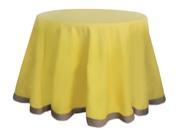 Pack of 2 Decorative Yellow Round Table Cloths With a Burlap Edge 96
