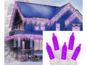 Set of 70 Purple LED M5 Icicle Christmas Lights White Wire