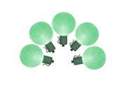 Set of 10 Battery Operated Sugared Green LED G50 Christmas Lights Green Wire
